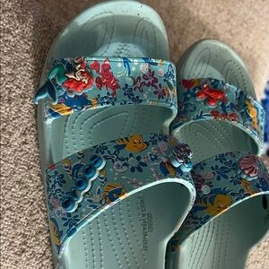 CROCS' Light Blue Little Mermaid Slip-On Sandals with Charms